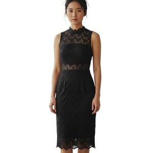 KEEPSAKE The Label Harmony Lace Midi Dress Black Cocktail NYE Medium NWT $285
